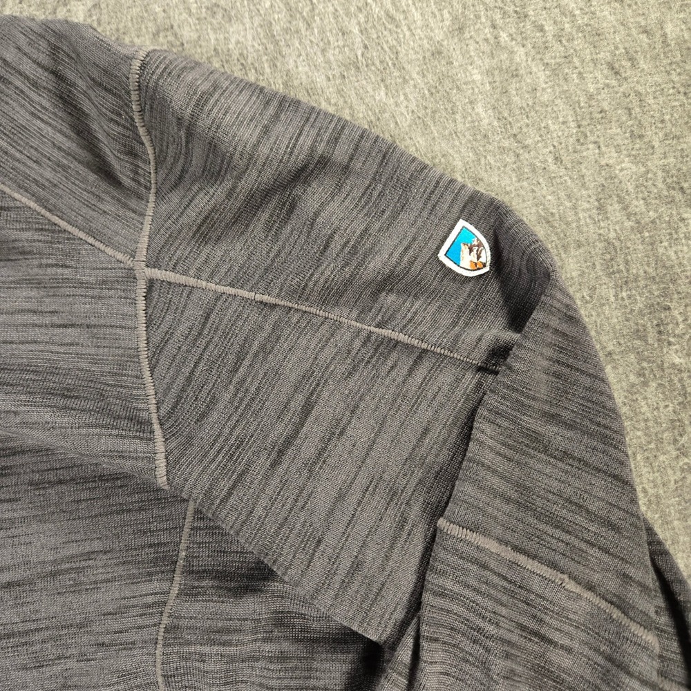 KUHL Alloy 1/4 Zip Mens Large Gray Space Dye Activewear Hiking Style 3118 - Picture 3 of 9